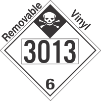 Inhalation Hazard Class 6.1 UN3013 Removable Vinyl DOT Placard