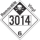 Inhalation Hazard Class 6.1 UN3014 Removable Vinyl DOT Placard