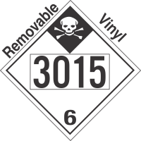 Inhalation Hazard Class 6.1 UN3015 Removable Vinyl DOT Placard