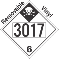 Inhalation Hazard Class 6.1 UN3017 Removable Vinyl DOT Placard