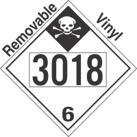 Inhalation Hazard Class 6.1 UN3018 Removable Vinyl DOT Placard