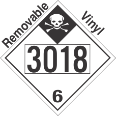 Inhalation Hazard Class 6.1 UN3018 Removable Vinyl DOT Placard