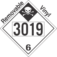 Inhalation Hazard Class 6.1 UN3019 Removable Vinyl DOT Placard