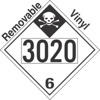 Inhalation Hazard Class 6.1 UN3020 Removable Vinyl DOT Placard