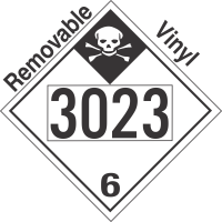 Inhalation Hazard Class 6.1 UN3023 Removable Vinyl DOT Placard