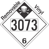 Inhalation Hazard Class 6.1 UN3073 Removable Vinyl DOT Placard