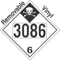 Inhalation Hazard Class 6.1 UN3086 Removable Vinyl DOT Placard