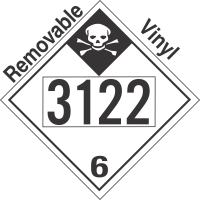 Inhalation Hazard Class 6.1 UN3122 Removable Vinyl DOT Placard