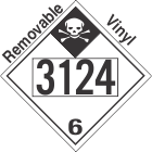 Inhalation Hazard Class 6.1 UN3124 Removable Vinyl DOT Placard