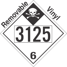 Inhalation Hazard Class 6.1 UN3125 Removable Vinyl DOT Placard