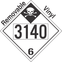 Inhalation Hazard Class 6.1 UN3140 Removable Vinyl DOT Placard