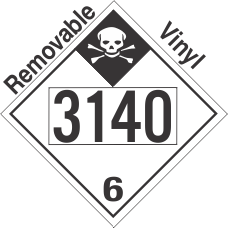 Inhalation Hazard Class 6.1 UN3140 Removable Vinyl DOT Placard