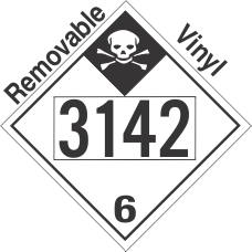 Inhalation Hazard Class 6.1 UN3142 Removable Vinyl DOT Placard
