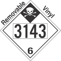 Inhalation Hazard Class 6.1 UN3143 Removable Vinyl DOT Placard