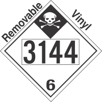 Inhalation Hazard Class 6.1 UN3144 Removable Vinyl DOT Placard