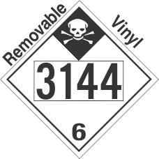 Inhalation Hazard Class 6.1 UN3144 Removable Vinyl DOT Placard