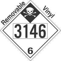 Inhalation Hazard Class 6.1 UN3146 Removable Vinyl DOT Placard