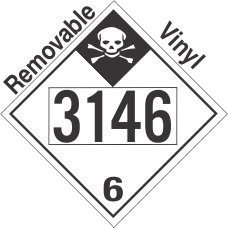 Inhalation Hazard Class 6.1 UN3146 Removable Vinyl DOT Placard