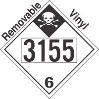 Inhalation Hazard Class 6.1 UN3155 Removable Vinyl DOT Placard