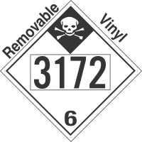 Inhalation Hazard Class 6.1 UN3172 Removable Vinyl DOT Placard