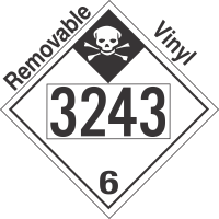 Inhalation Hazard Class 6.1 UN3243 Removable Vinyl DOT Placard