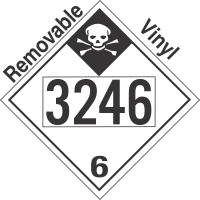 Inhalation Hazard Class 6.1 UN3246 Removable Vinyl DOT Placard