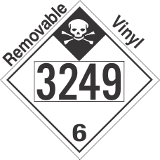 Inhalation Hazard Class 6.1 UN3249 Removable Vinyl DOT Placard