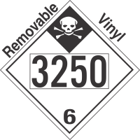 Inhalation Hazard Class 6.1 UN3250 Removable Vinyl DOT Placard