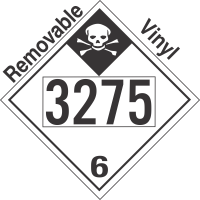 Inhalation Hazard Class 6.1 UN3275 Removable Vinyl DOT Placard