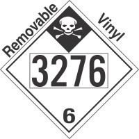 Inhalation Hazard Class 6.1 UN3276 Removable Vinyl DOT Placard