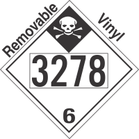 Inhalation Hazard Class 6.1 UN3278 Removable Vinyl DOT Placard