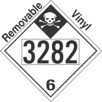 Inhalation Hazard Class 6.1 UN3282 Removable Vinyl DOT Placard