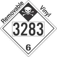 Inhalation Hazard Class 6.1 UN3283 Removable Vinyl DOT Placard