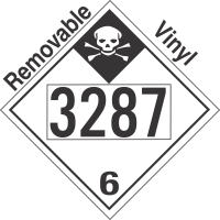 Inhalation Hazard Class 6.1 UN3287 Removable Vinyl DOT Placard