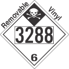 Inhalation Hazard Class 6.1 UN3288 Removable Vinyl DOT Placard