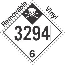 Inhalation Hazard Class 6.1 UN3294 Removable Vinyl DOT Placard
