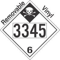 Inhalation Hazard Class 6.1 UN3345 Removable Vinyl DOT Placard