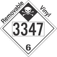 Inhalation Hazard Class 6.1 UN3347 Removable Vinyl DOT Placard