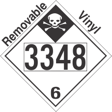 Inhalation Hazard Class 6.1 UN3348 Removable Vinyl DOT Placard