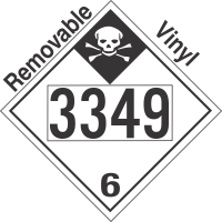 Inhalation Hazard Class 6.1 UN3349 Removable Vinyl DOT Placard