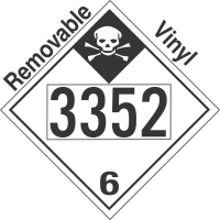 Inhalation Hazard Class 6.1 UN3352 Removable Vinyl DOT Placard