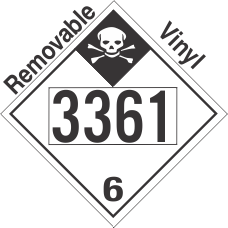 Inhalation Hazard Class 6.1 UN3361 Removable Vinyl DOT Placard