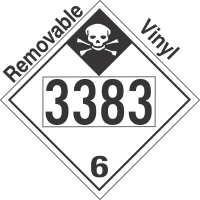 Inhalation Hazard Class 6.1 UN3383 Removable Vinyl DOT Placard