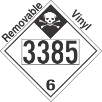 Inhalation Hazard Class 6.1 UN3385 Removable Vinyl DOT Placard