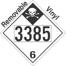Inhalation Hazard Class 6.1 UN3385 Removable Vinyl DOT Placard