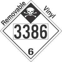 Inhalation Hazard Class 6.1 UN3386 Removable Vinyl DOT Placard