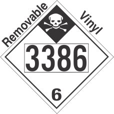 Inhalation Hazard Class 6.1 UN3386 Removable Vinyl DOT Placard