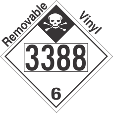 Inhalation Hazard Class 6.1 UN3388 Removable Vinyl DOT Placard