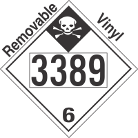 Inhalation Hazard Class 6.1 UN3389 Removable Vinyl DOT Placard