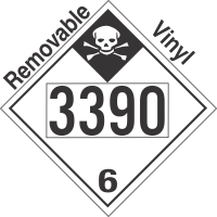 Inhalation Hazard Class 6.1 UN3390 Removable Vinyl DOT Placard